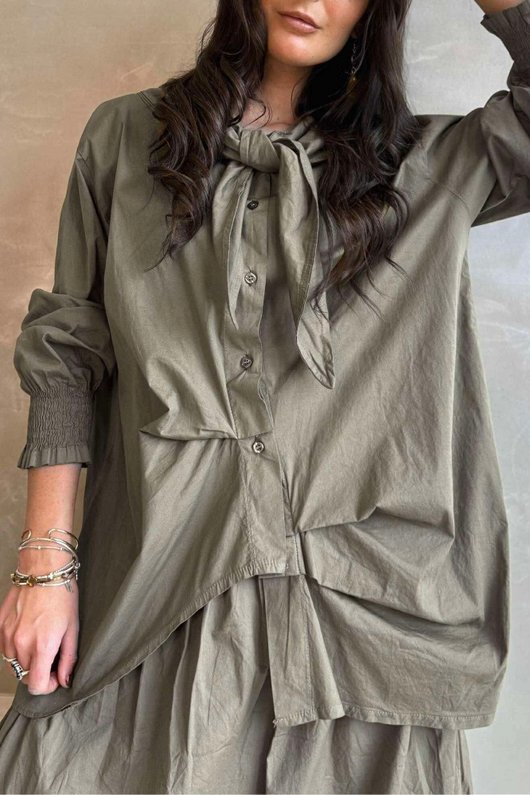 Paloma Neckerchief Blouse Khaki /20= pre order approx 5 days